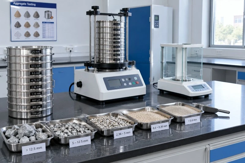 Different aggregate tests measure different material characteristics so the selected equipment must match the intended method Clear sample identification and consistent preparation help make results more comparable a Different aggregate tests measure different material characteristics so the selected equipment must match the intended method Clear sample identification and consistent preparation help make results more comparable a